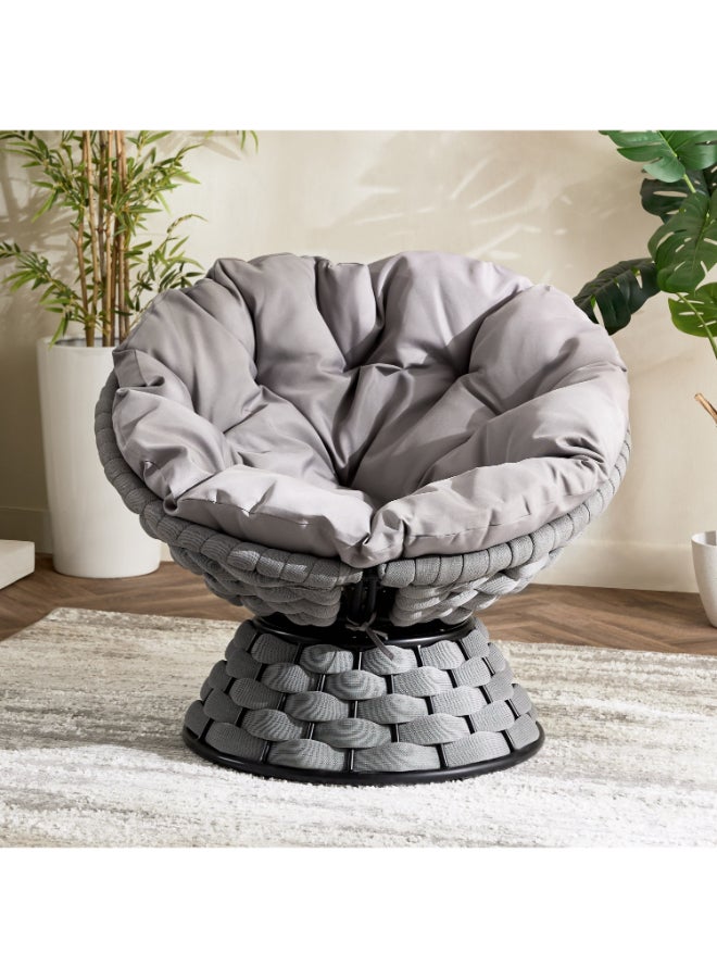 Home Box Swivel Outdoor Chair with Cushion, Gray - Image 2
